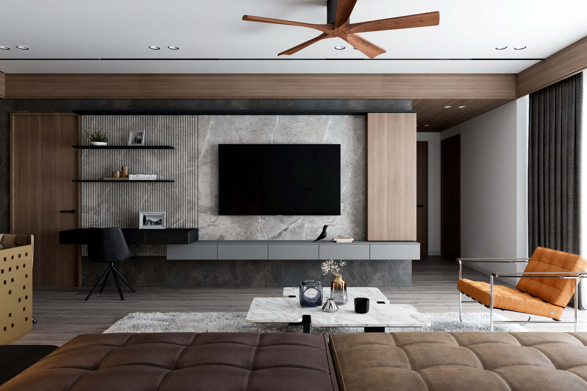 3D Interior Model Kitchen Living room 0175 Scene 3dsmax