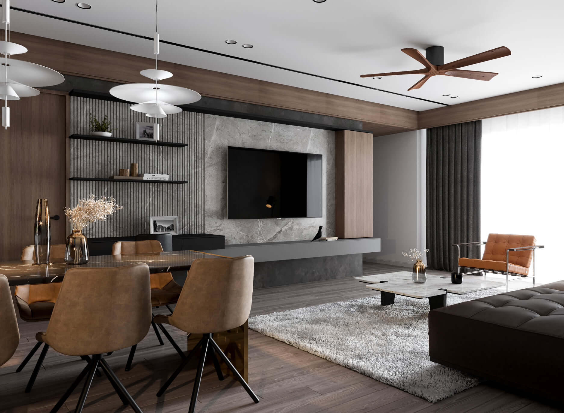 3D Interior Model Kitchen Living room 0175 Scene 3dsmax