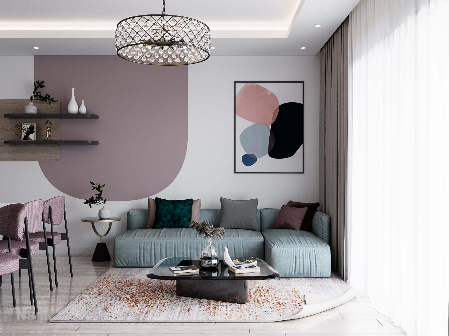 3D Interior Model Kitchen Living room 0179 Scene 3dsmax