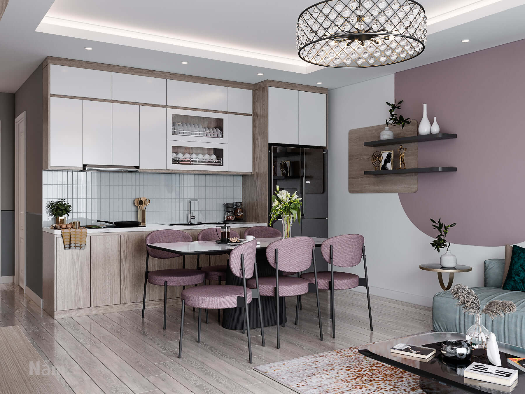 3D Interior Model Kitchen Living room 0179 Scene 3dsmax