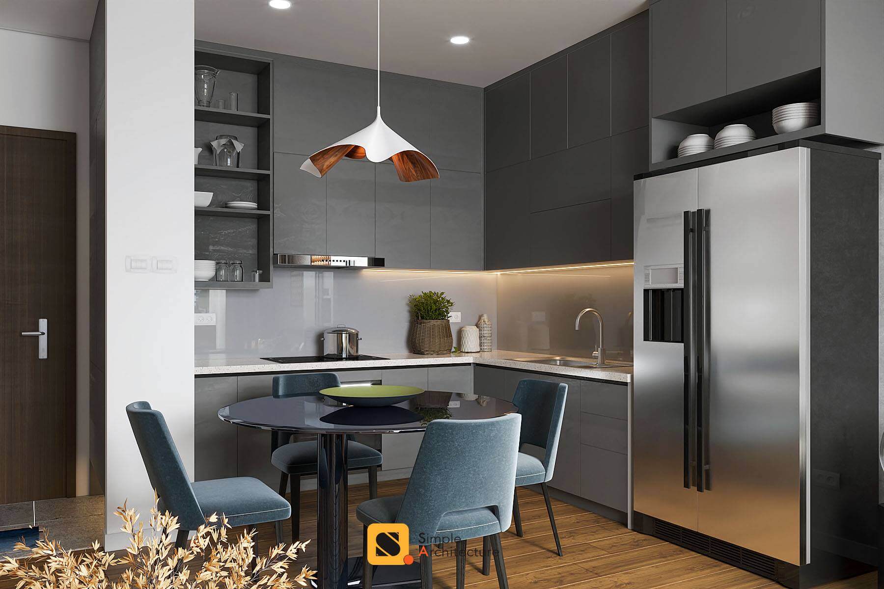 3D Interior Model Kitchen Living room 0180 Scene 3dsmax