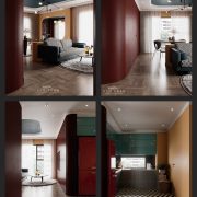 3D Interior Model Kitchen Living room 0181 Scene 3dsmax