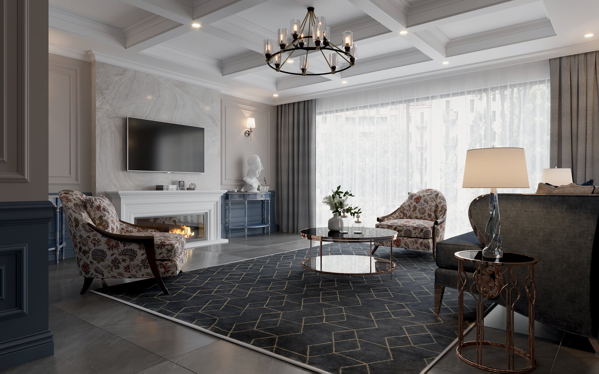 3D Interior Model Kitchen Living room 0183 Scene 3dsmax