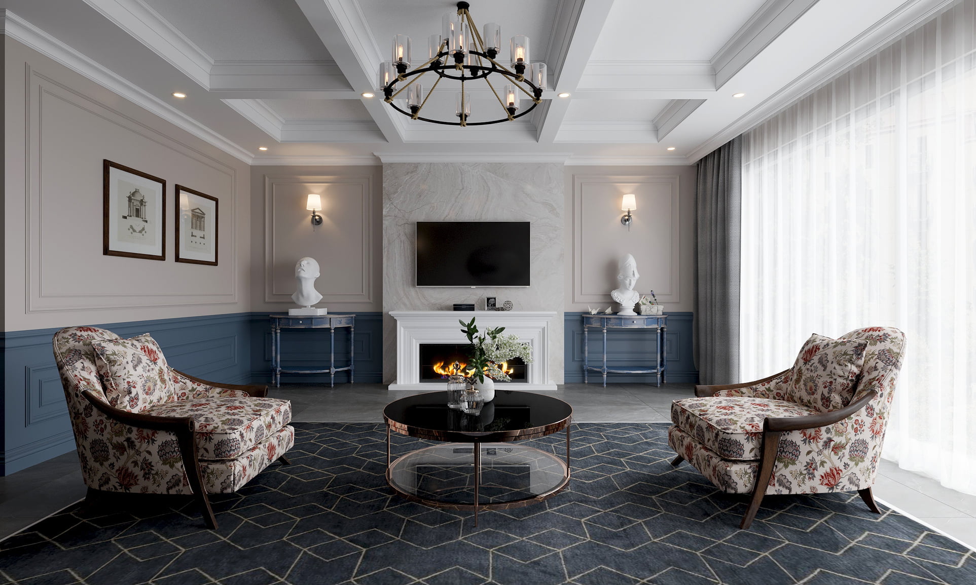 3D Interior Model Kitchen Living room 0183 Scene 3dsmax