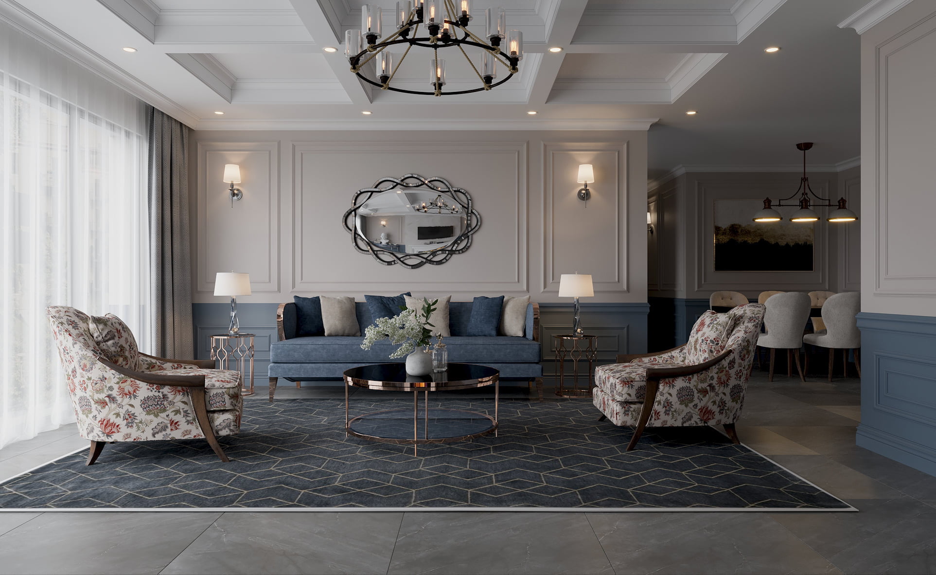 3D Interior Model Kitchen Living room 0183 Scene 3dsmax