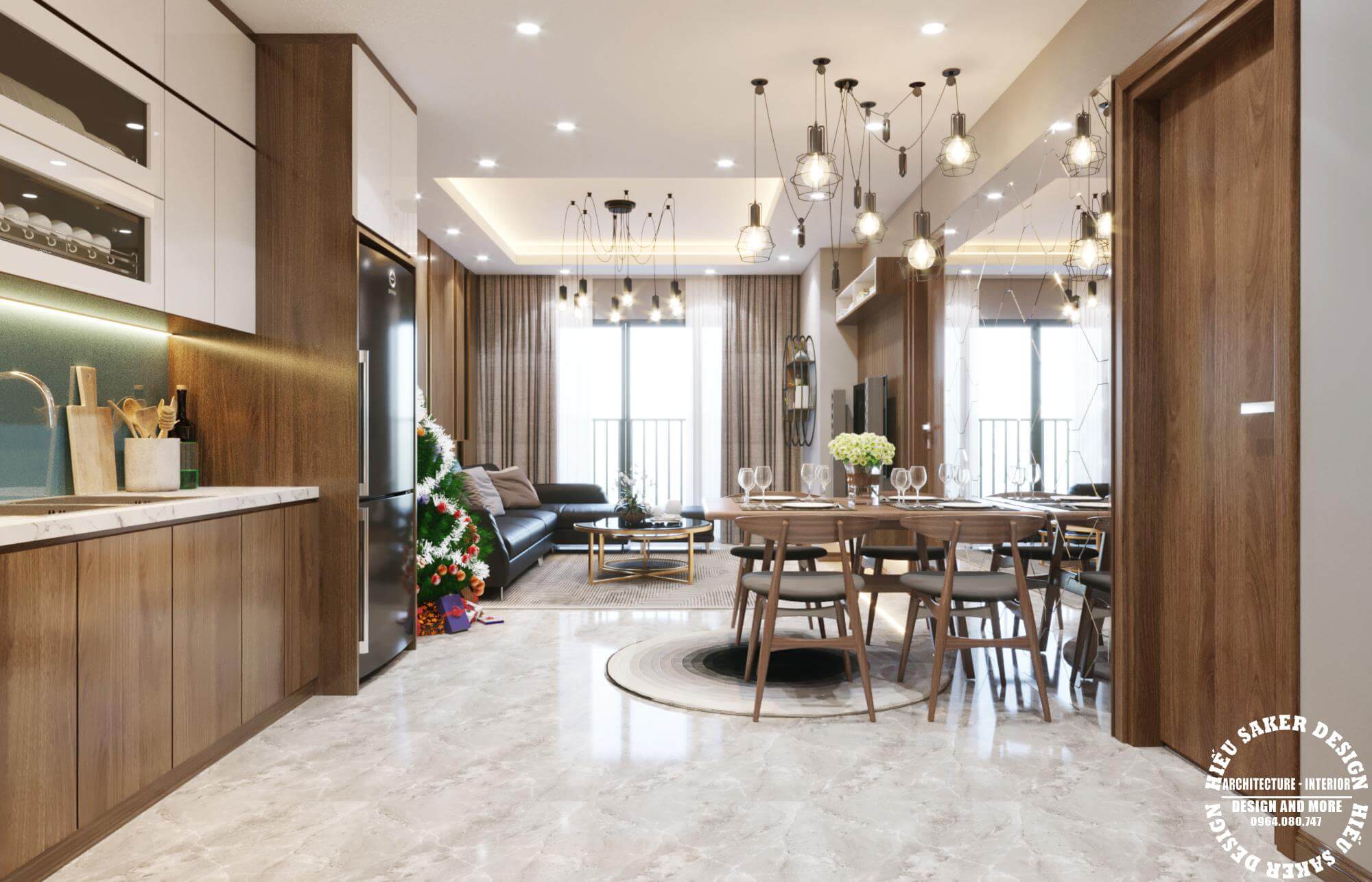 3D Interior Model Kitchen Living room 0184 Scene 3dsmax