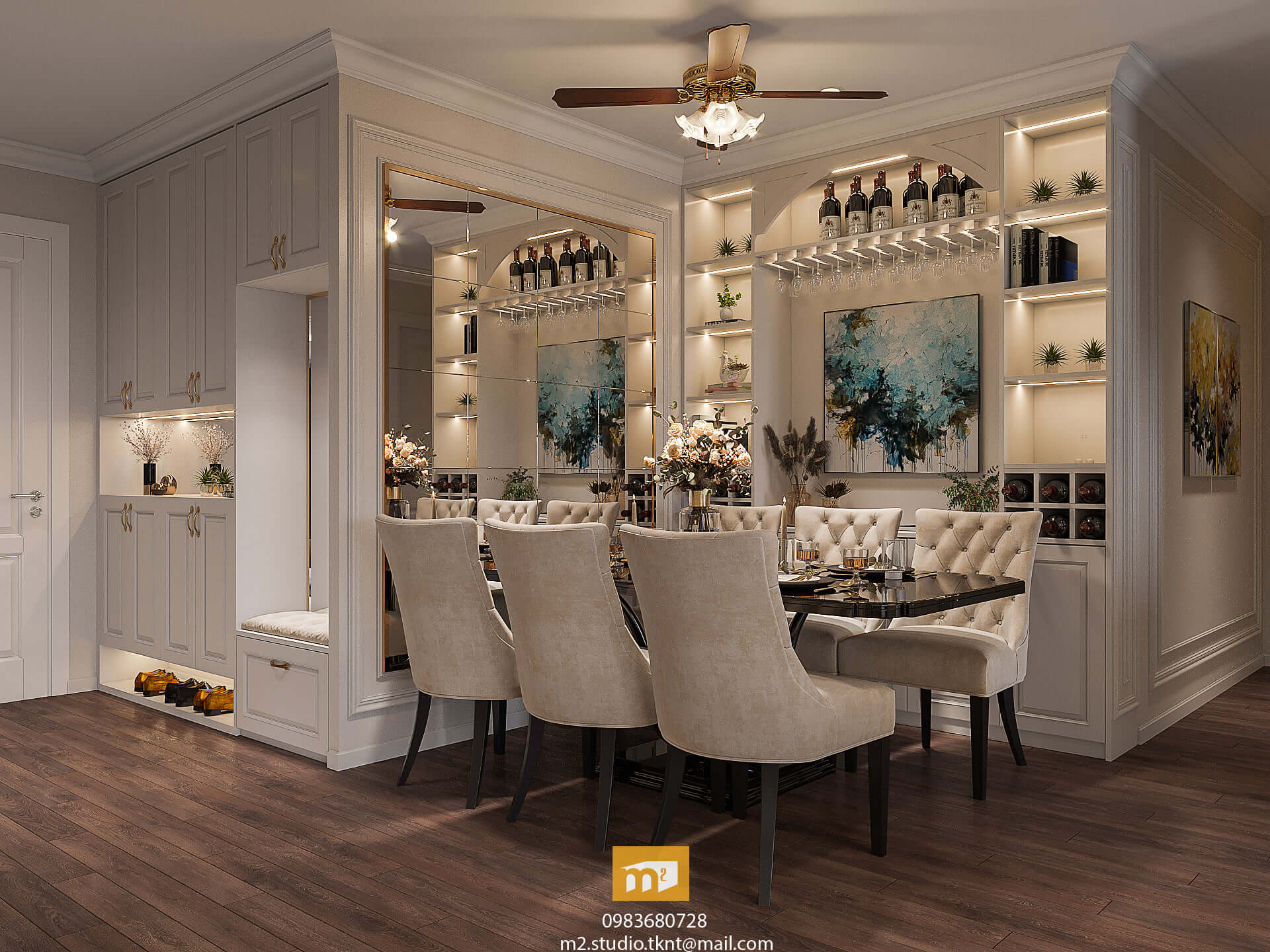 3D Interior Model Kitchen Living room 0185 Scene 3dsmax