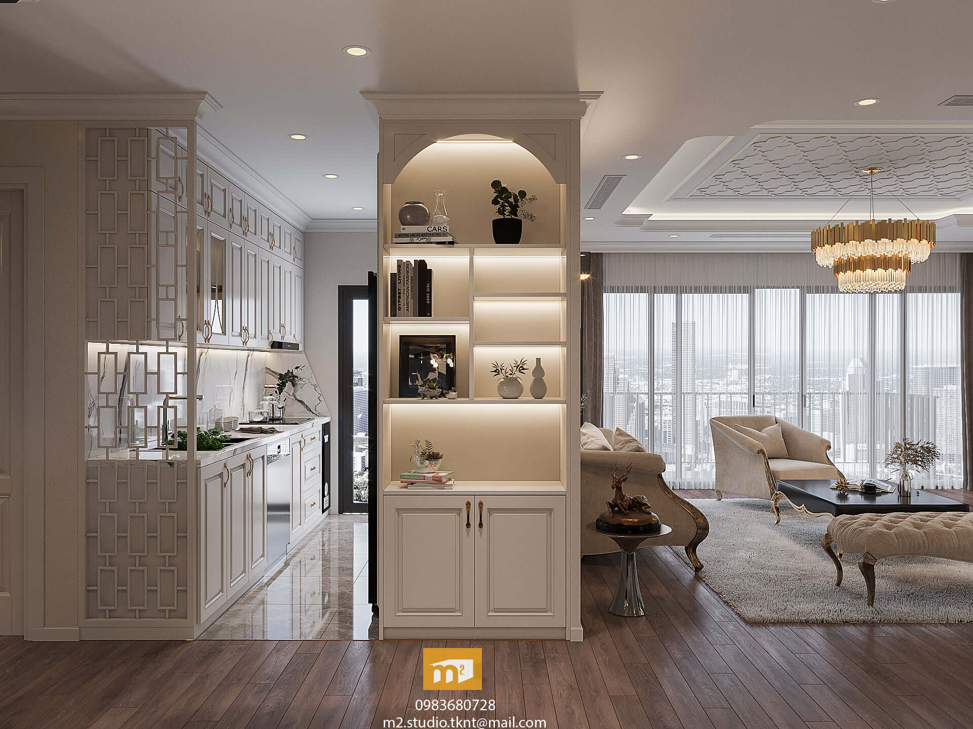 3D Interior Model Kitchen Living room 0185 Scene 3dsmax