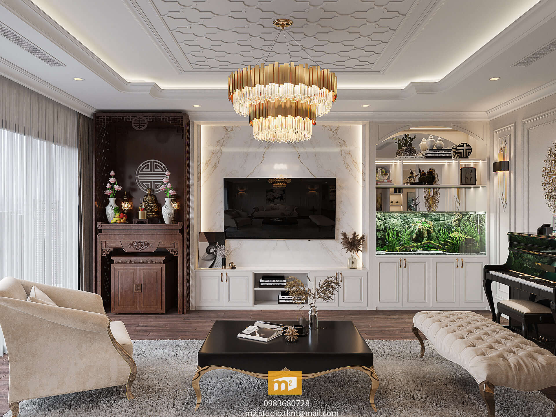 3D Interior Model Kitchen Living room 0185 Scene 3dsmax