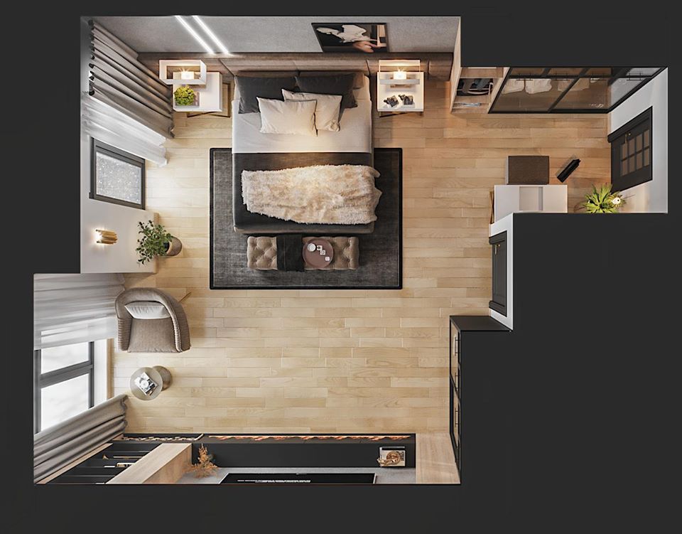 3D Interior Model Bed Room 0178 Scene 3dsmax