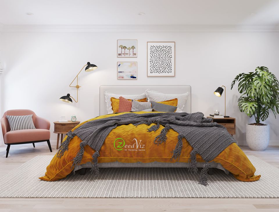 3D Interior Model Bed Room 0192 Scene 3dsmax