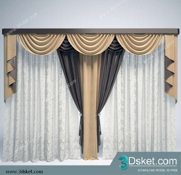 Free Download Curtain 3D Model Rèm 011