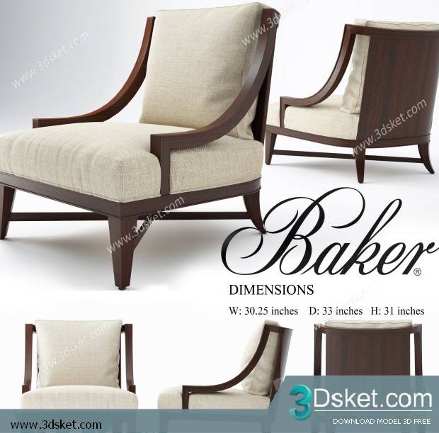 3D Model Arm Chair Free Download 020