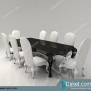 3D Model Table Chair Free Download Bàn ghế 004