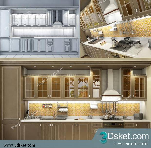 Free Download Kitchen 3D Model Nhà bếp 004