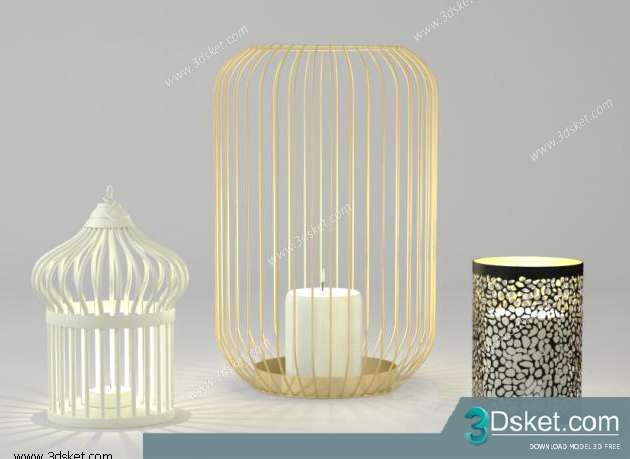 Free Download Decorative set 3D Model Bộ Trang Trí 035