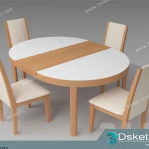 Free Download Table Chair Children 3D Model Bàn Ghế 013