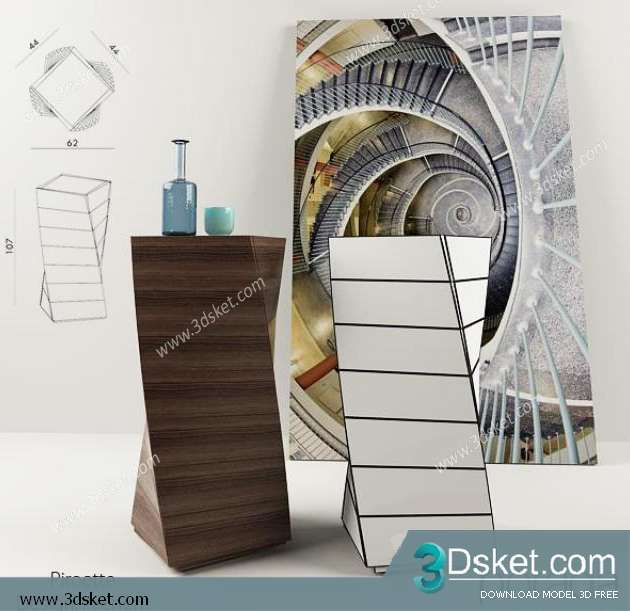 Free Download Decorative set 3D Model Bộ Trang Trí 036