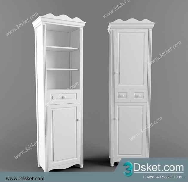 Free Download Child Wardrobe 3D Model Tủ quần áo 030