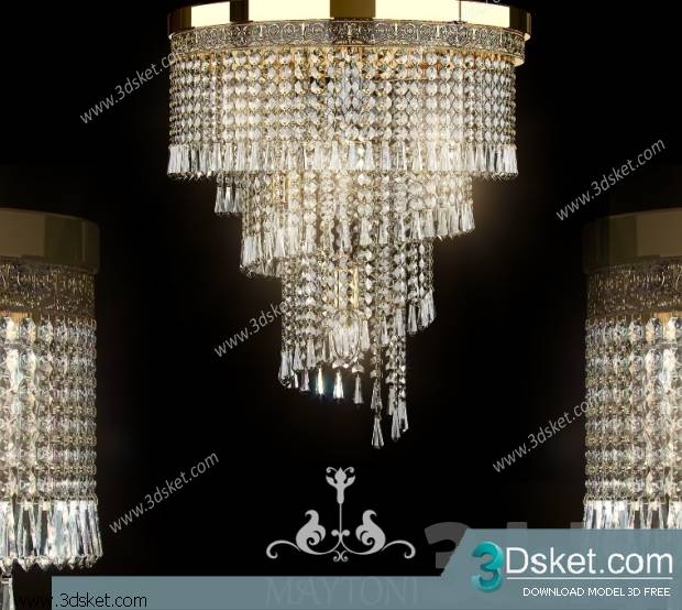 Free Download Ceiling Light 3D Model Đèn Trần 039