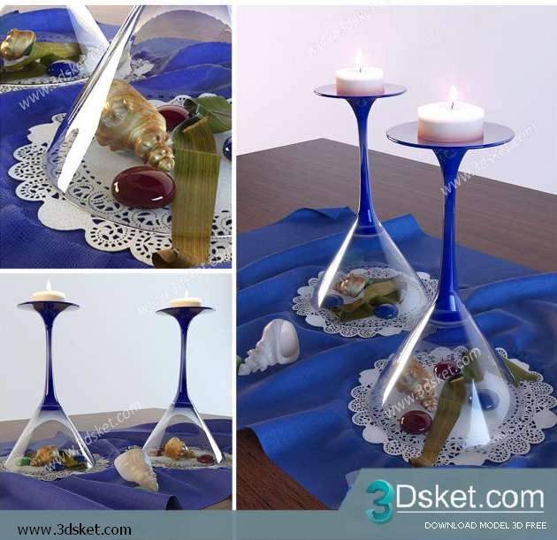 Free Download Decorative set 3D Model Bộ Trang Trí 037