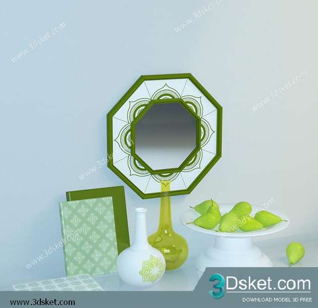 Free Download Decorative set 3D Model Bộ Trang Trí 038