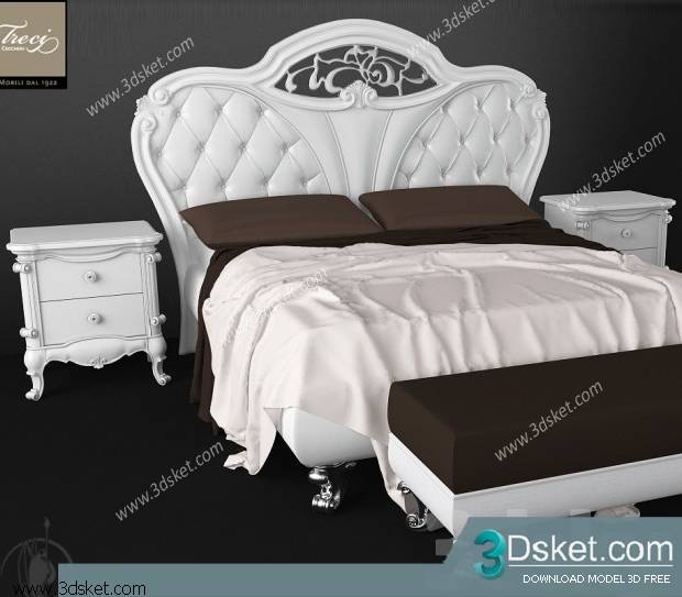 3D Model Bed Free Download Giường 078