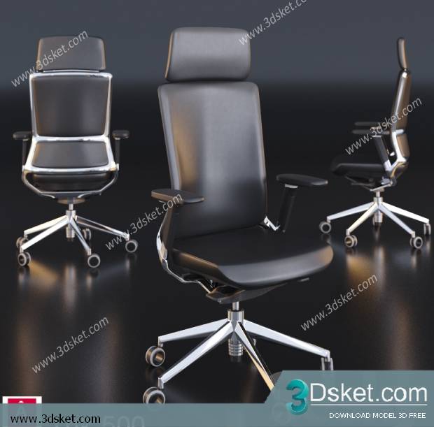 3D Model Office Furniture Free Download ghế xoay 004