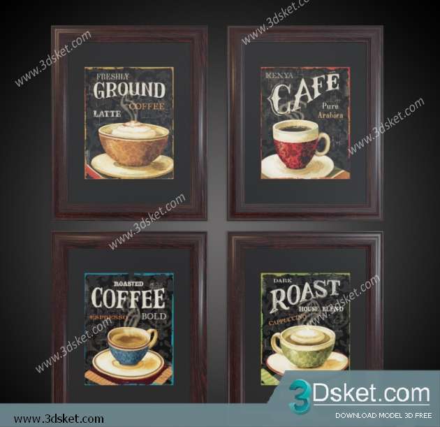 Free Download Frame 3D Model Tranh 031