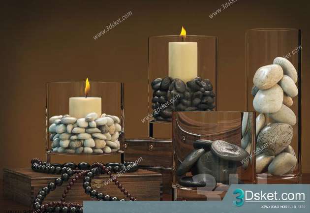 Free Download Decorative set 3D Model Bộ Trang Trí 039