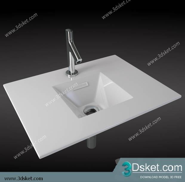 Free Download Wash Basin 3D Model Chậu Rửa Mặt 009