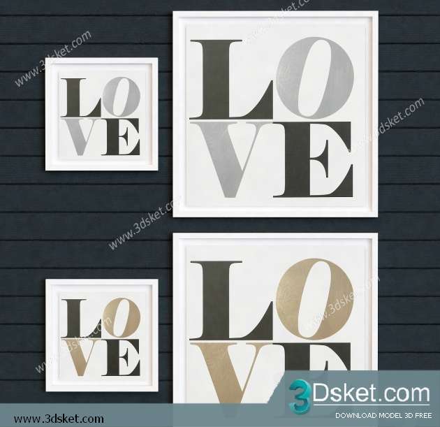 Free Download Frame 3D Model Tranh 032