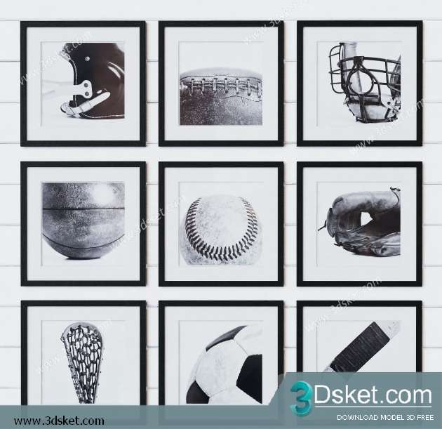 Free Download Frame 3D Model Tranh 033