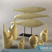 Free Download Decorative set 3D Model Bộ Trang Trí 041