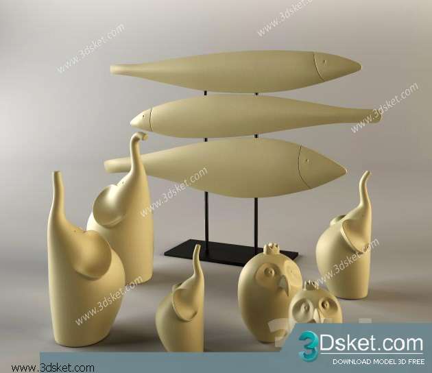 Free Download Decorative set 3D Model Bộ Trang Trí 041