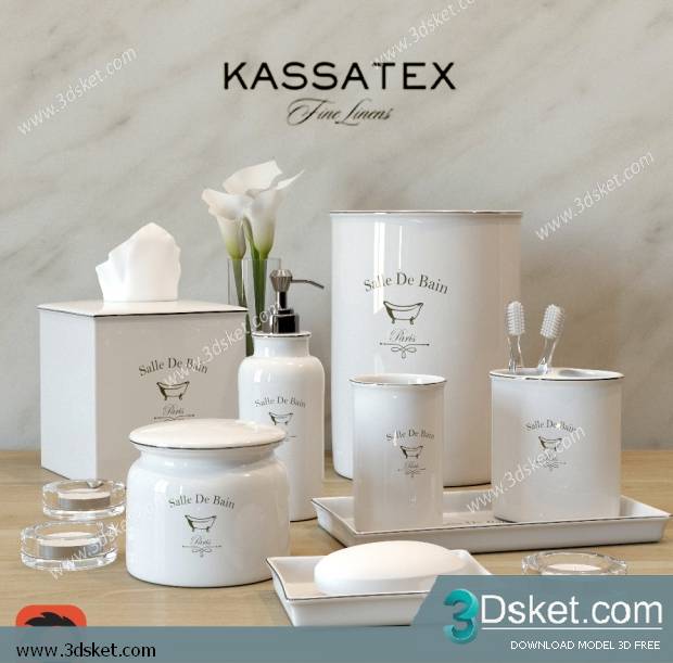 Free Download Bathroom Accessories 3D Model Đồ dùng 040