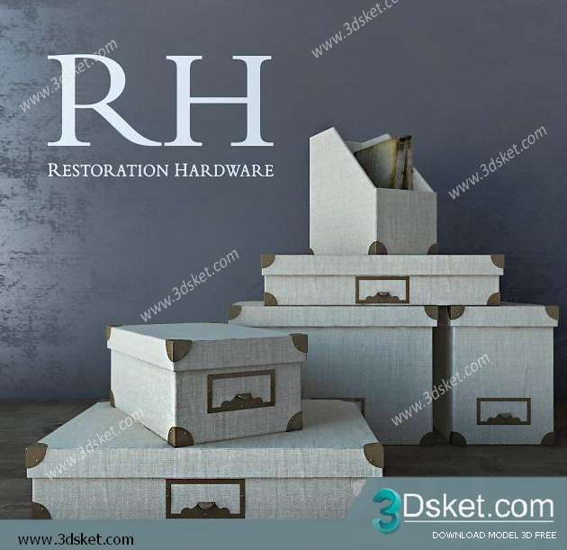 Free Download Decorative set 3D Model Bộ Trang Trí 042