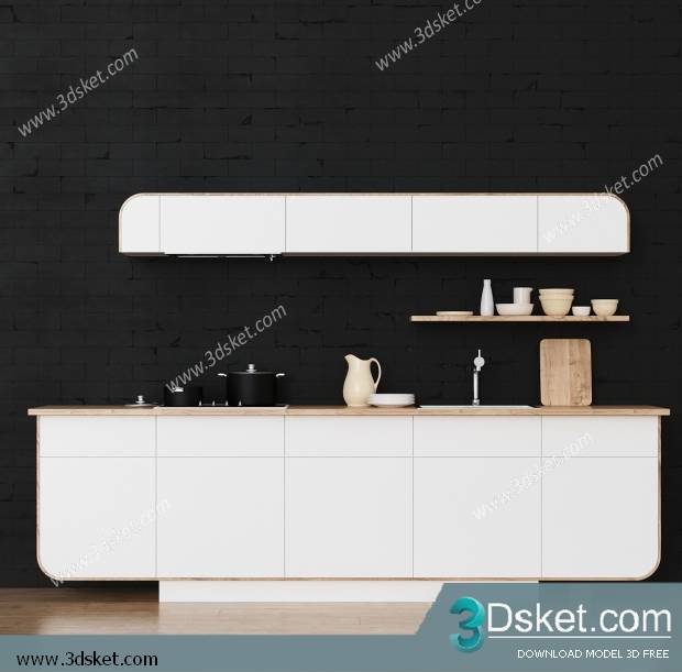 Free Download Kitchen 3D Model Nhà bếp 037