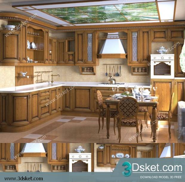 Free Download Kitchen 3D Model Nhà bếp 015