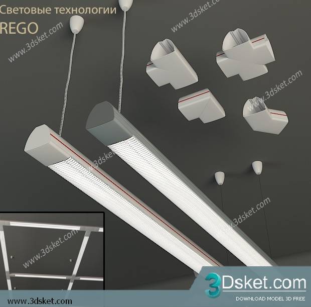 Free Download Ceiling Light 3D Model Đèn Trần 042