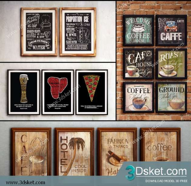 Free Download Frame 3D Model Tranh 036