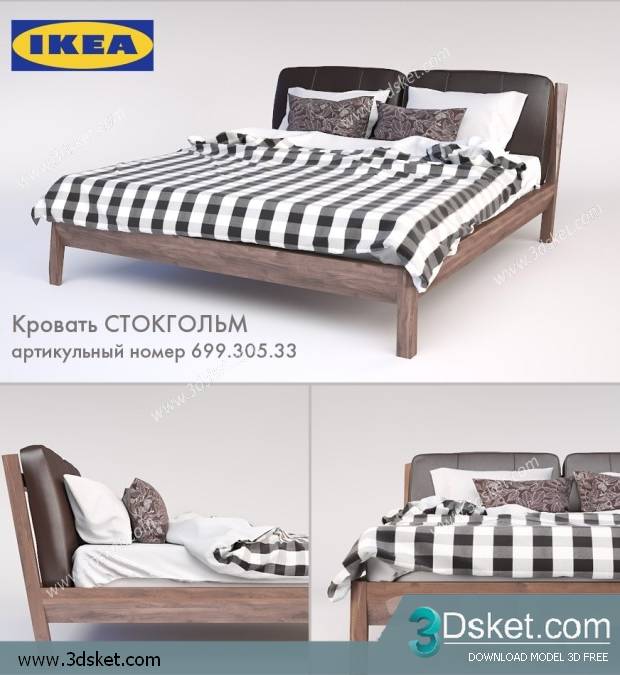 3D Model Bed Free Download Giường 081