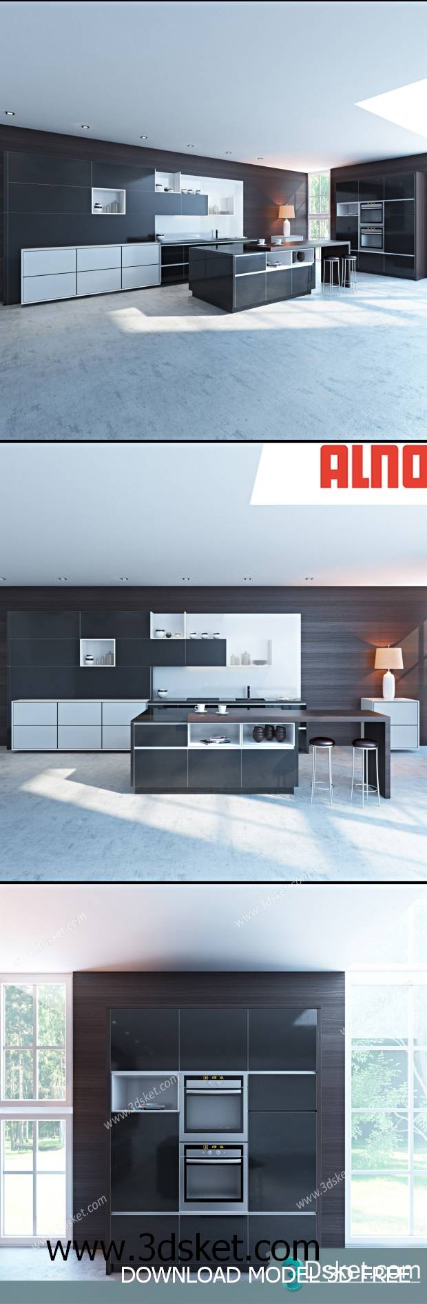 Free Download Kitchen 3D Model Nhà bếp 040