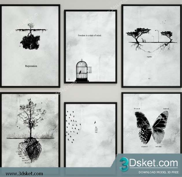 Free Download Frame 3D Model Tranh 043