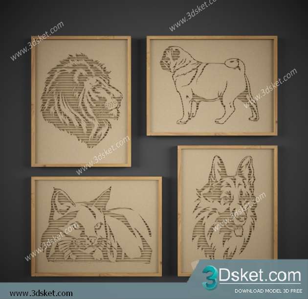 Free Download Frame 3D Model Tranh 044