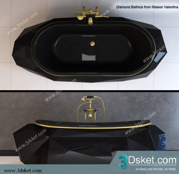 Free Download Bathtub 3D Model Bồn Tắm 014