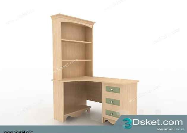 Free Download Table Chair Children 3D Model Bàn Ghế 046