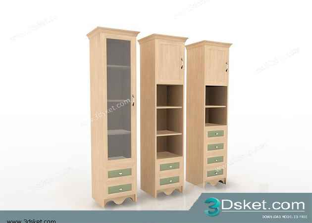 Free Download Child Wardrobe 3D Model Tủ quần áo 034