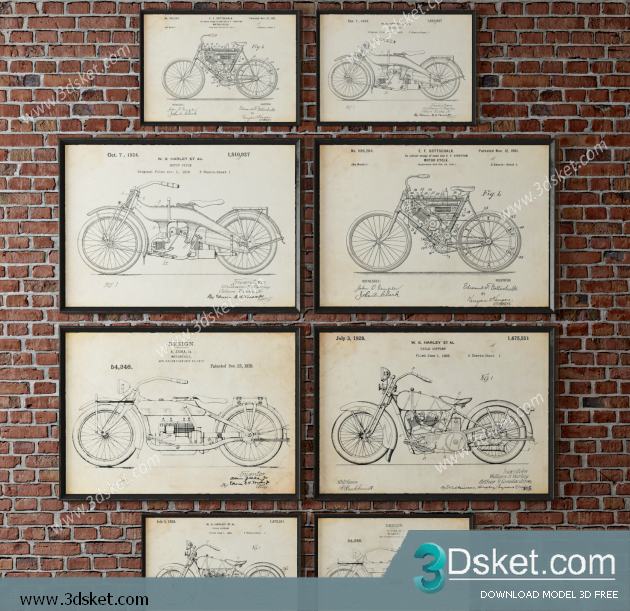 Free Download Frame 3D Model Tranh 045