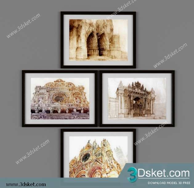 Free Download Frame 3D Model Tranh 046